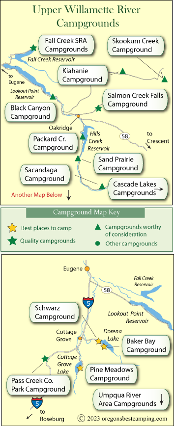 Upper Willamette River Campground Map