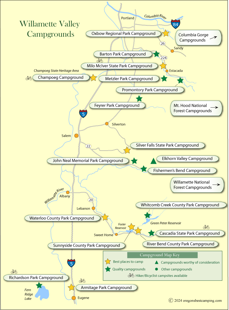 Willamette Valley Campground Map