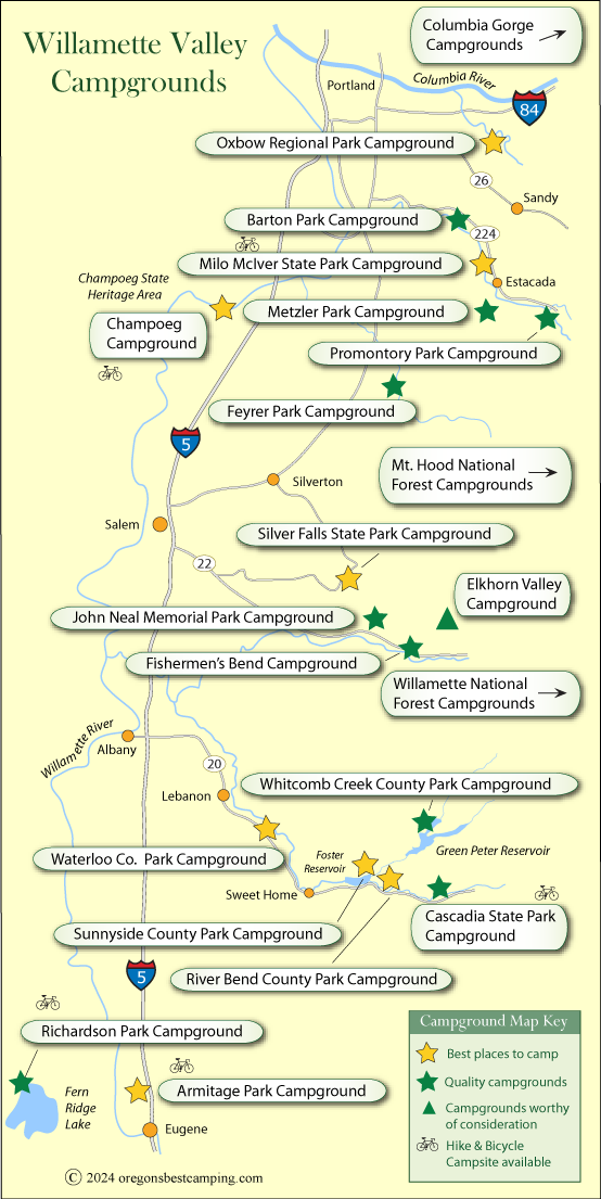 Willamette Valley Campground Map